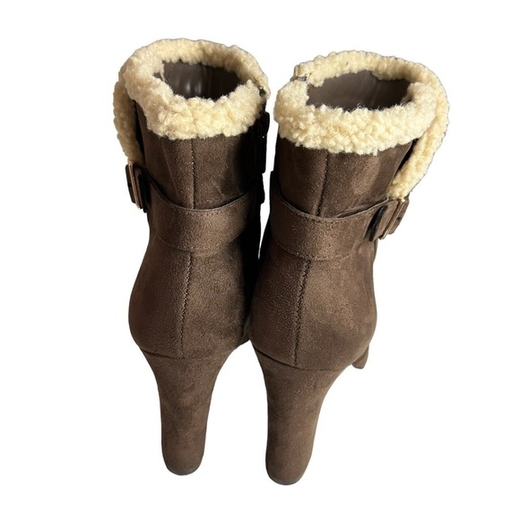 IMPO Oralia Textil Brown Suede Heeled Booties Sz 11 - Picture 4 of 10